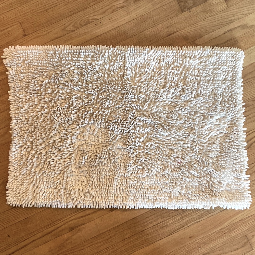 Simple white bath mat from bed bath and beyond. In good condition.